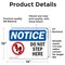 Signmission Do Not Step Here Sign With Symbol, 14 in W x Rectangle, Vinyl Decal OS-2PACK-NS-D-1014-L-11377 - alternate 4